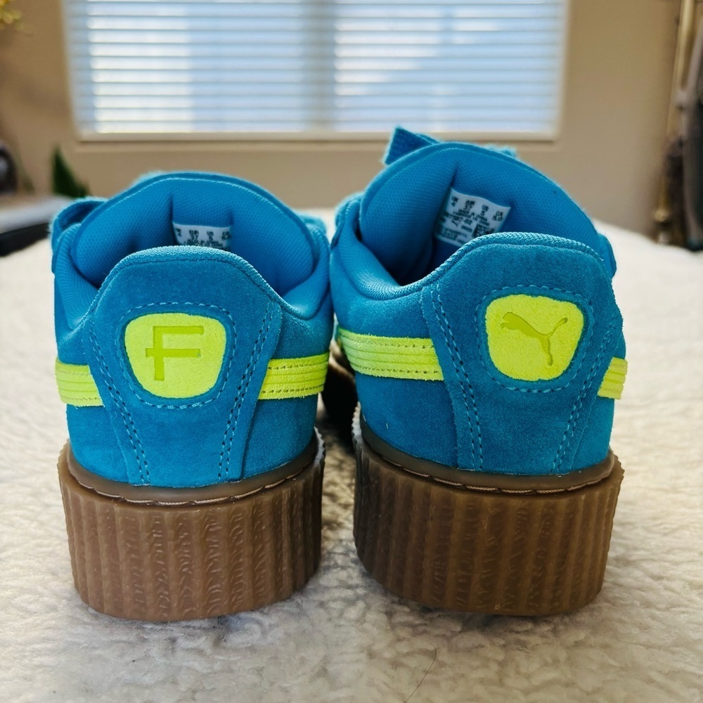 Puma Fenty x Creeper Phatty Speed Blue/Lime Suede Unisex Sneakers EU 37 US W6 M5 - Picture 7 of 12
